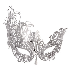 Masque de mascarade DAMAI en métal avec diamants pour femmes, masque brillant en strass pour soirée vénitienne, bal de promo, accessoire de costume de bar - Product Image 6