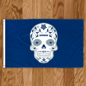 En Stock Toutes les équipes de football Drapeau 3x5ftBannière de conception personnalisée de haute qualité 100% Polyester Sports <span class=keywords><strong>Nfl</strong></span> Drapeau Squelette humain Drapeaux - Product Image 2