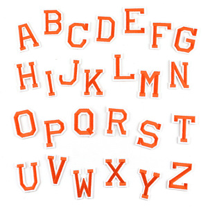Q108013 letras ropa apliques ropa pegatina hierro en parche 2 pulgadas <span class=keywords><strong>Color</strong></span> liso bordado DIY carta parches - Product Image 4