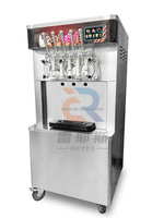 Nieuwe commerciële soft serve gelato-ijsmachine met 5 smaken, eenvoudig te bedienen voor fruit, melk, yoghurt, water, bloem en noten