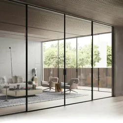 <span class=keywords><strong>Porte</strong></span> <span class=keywords><strong>coulissante</strong></span> en verre pour patio, à usage intérieur, avec <span class=keywords><strong>rail</strong></span> supérieur suspendu, sans <span class=keywords><strong>rail</strong></span> inférieur, 4 panneaux, cadre en aluminium fin, système de liaison à poche - Product Image 4