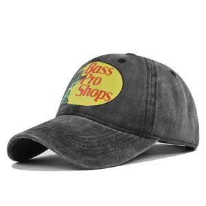뜨거운 판매 인쇄 마모 된 데님 태양 보호 야구 모자 자수 로고 차가운 무관심한 스타일