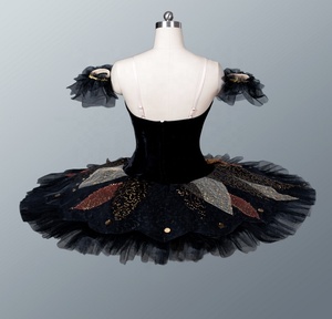 Tutu de ballet cygne noir en velours 12 couches personnalisable Costume de danse professionnel pour filles ballerine de performance classique - Product Image 3