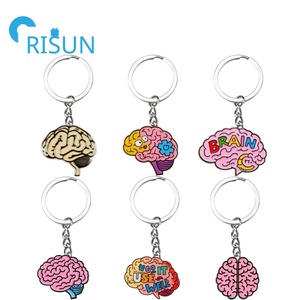 Llavero de Metal médico biológico anatomía órgano llavero personalizado anatómico neurológico cerebro esmalte llavero - Product Image 1