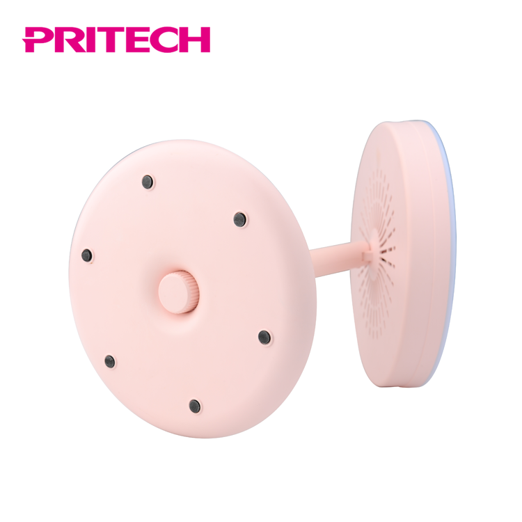 PRITECH integrado ventilador eléctrico y de 180 grados giro espejo de mesa de cosméticos espejo con luz