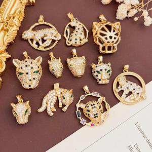 HD84 Nuovi Ciondoli di Lusso a Forma di Animali in Rame Placcato Oro 18K, Serie Leopardo, con Micro Pavé CZ, Pendenti a Forma di Pantera per Gioielli Fai da Te, Vendita all'Ingrosso - Product Image 5