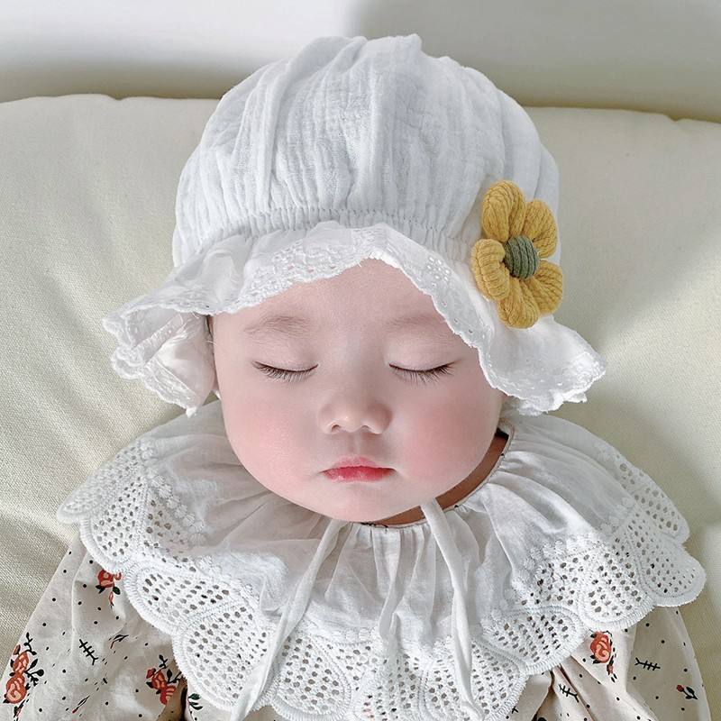Renda Bunga Topi Anak Katun Baru Lahir Topi Bayi Putri Topi Bayi Topi  Matahari Musim Panas
