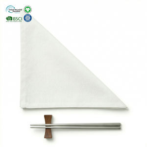 Wholesale Washable Commercial 18x18 Inch White Hotel Napkin Polyester Cotton Blend Waterproof Eco-Friendly for Catering Business - Product Image 1