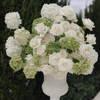 Centerpiece Bunga Bola Elegan 60cm dari Sutra Buatan, Eucalyptus, Hydrangea Putih, dan Dusty Rose untuk Latar Belakang Pernikahan, Grosir Partai Besar