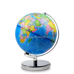 Globo Terráqueo Educativo de 9 Pulgadas con Meridianos Metálicos, Decoración para Oficina/Aula, Regalos con Geografía Política en Varios Idiomas - Product Image 1