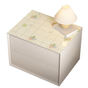 Yiqin Garden Bedside Table Cover <b>Square</b> Floral Print PVC Dustproof Modern Minimalist Style <b>Tablecloth</b> - Product Image 1