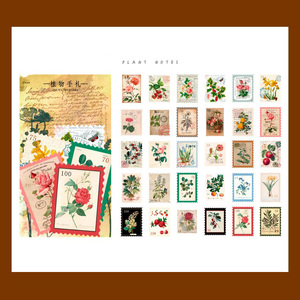 60 Pcs/pack Vintage <b>Paper</b> Stickers Scrapbooking Netbook Stamp Student Promotional Gifts Party Favor Phone Case DIY Decoration - Product Image 6
