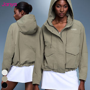 Janya femmes multifonctionnel fermeture éclair complète Sports de plein air manteau coupe ample imperméable à capuche coupe-vent Fitness course <span class=keywords><strong>veste</strong></span> - Product Image 1