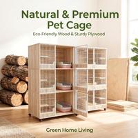 Villa pour chat en bois massif, espace extra-large, cage pour chat résistante à l'humidité, maison pour chat d'intérieur, nid pour chat, armoire pour chat