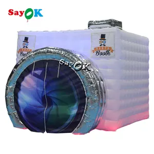 Custom Inflatable Photo Booth 360 Photo Booth Enclosure Inflatable Cube Backdrop Tent for Party Wedding Event Decoration