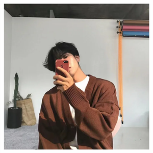 Fashion <strong>Knitting</strong> Cardigan Custom Logo Print Thickened Cold Resistant Comfy Winter Buttons Solid <strong>Sweater</strong> Cardigan Knitwear - Product Image 5