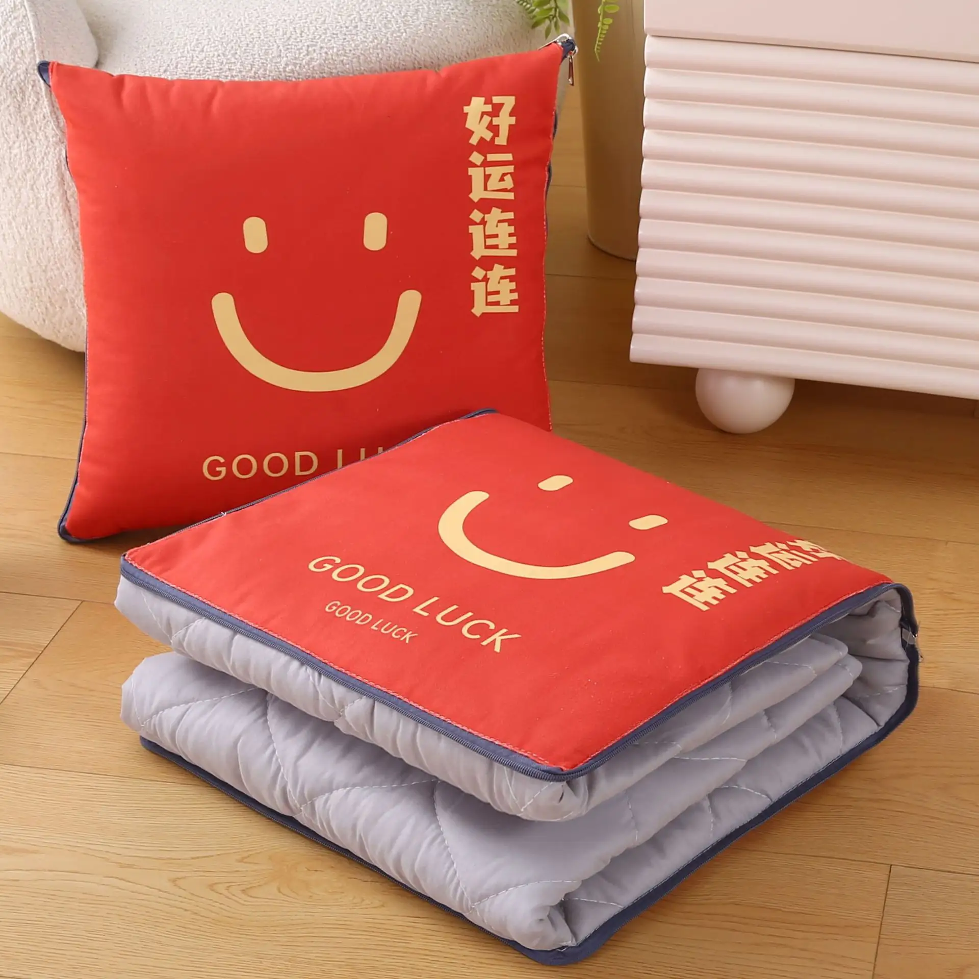 Colcha de travesseiro personalizada com logotipo de qualquer empresa, almofada de carro de dupla finalidade, presente para empresa