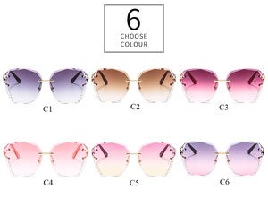 Jaspeer 2019 diamantes OEM mezclado gafas de sol UV400 las mujeres sin montura océano de las gafas de sol - Product Image 6