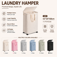 Panier de rangement à linge pliable blanc Panier à linge étroit avec roues, Panier à linge mince avec couvercle
