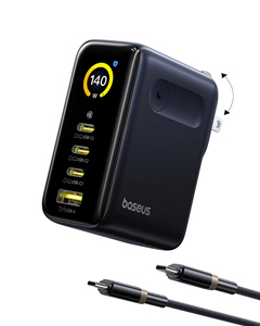 Cargador USB C Picogo de 140W, Cargador Rápido para Múltiples Dispositivos con 4 Puertos, Pantalla Inteligente y <span class=keywords><strong>Control</strong></span> Táctil, Tecnología GaN - Product Image 1