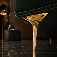 Pieds de canapé en acier pour table, quincaillerie de meubles modernes avec finition noir mat