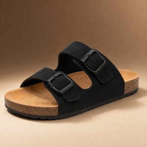 Sandales d'été en cuir de vachette avec boucle, pantoufles plates en polaire pour femmes, demi-chaussons à semelles épaisses, <span class=keywords><strong>chaussures</strong></span> <span class=keywords><strong>Botou</strong></span> portables en extérieur - Product Image 4