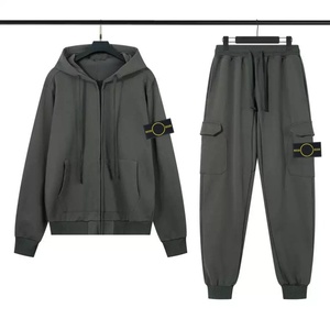 Ensemble deux pièces décontracté de luxe pour homme, 100 % coton, coupe ample, respirant, style sportif, motif îles - Product Image 2