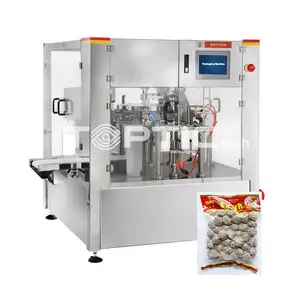 Full-automatic dried fruit food rotary pouch stand up zipper bag filling sealing automatic premade bag doypack packing machine