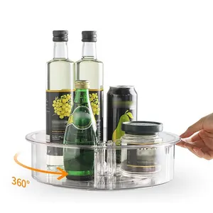 360 Pantry Rotating Storage Organizer Bin Klar Geteilter Lazy Susan Turntable Kitchen Organizer Kunststoff