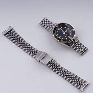 Correa de <span class=keywords><strong>Reloj</strong></span> Lujosa y Transpirable de 22 mm <span class=keywords><strong>para</strong></span> <span class=keywords><strong>Casio</strong></span> MDV-106, Brazalete Sólido de Acero Inoxidable 316L Plateado con Extremo Curvo Jubilee - Product Image 1