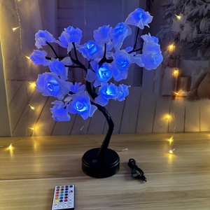 USB lãng mạn LED Rose bảng đèn IP44 ánh sáng ban đêm với hoa cây bonsai cho phòng ngủ đám cưới trang trí nội thất hoặc ngày Valentine - Product Image 5