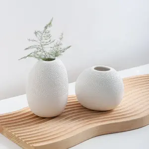 Ybh vasos de cerâmica brancos personalizados, vasos de decoração estilo nórdico modernos em forma de geométrico