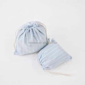 Blue Stripe Cotton Linen Drawstring <b>Bag</b> High Quality Reusable Dust Bread Storage Linen Bread <b>Bag</b> - Product Image 3