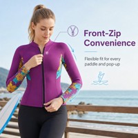 Haut de combinaison de plongée en néoprène respirant anti-UV à manches longues pour femme, idéal pour le surf, le SUP et les sports nautiques