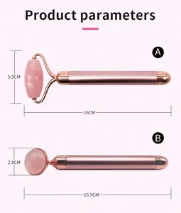 Hochwertige 2-in-1 elektrische Schönheitsbar Naturjade Stein Rose Quarz Vibrator Jade-Welle