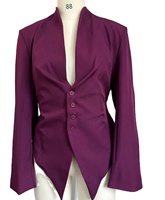 Nouveau Blazer Femme Slim Asymétrique Respirant à Boutonnage Simple Manches Longues Tendance Décontracté et Professionnel