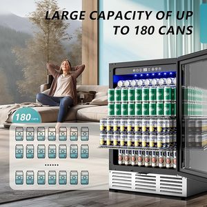 Réfrigérateur à boissons Vanace 130L, refroidisseur de vin avec capacité de 132 canettes, encastrable ou autoportant - Product Image 6