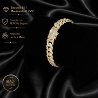 Bracelet gourmette cubaine de luxe en gros pour hommes, chaîne bling-bling glacée, fabricant certifié REACH, bijoux en vrac