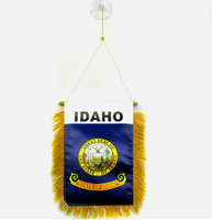 Bendera Gantung Jendela Georgia, Bendera Mini Mobil, Spanduk Dekorasi Kaca Spion dengan Suction Cup & Spanduk Rumbai Emas