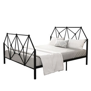 Nuevo Diseño <span class=keywords><strong>de</strong></span> Estructura <span class=keywords><strong>de</strong></span> Cama Doble Tipo Futón <span class=keywords><strong>de</strong></span> Hierro Metálico Negro con Base <span class=keywords><strong>de</strong></span> Madera - Product Image 3