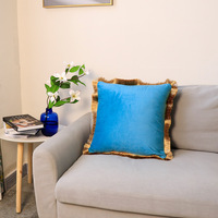 Housse de coussin nordique simple à bordure dorée, couleur unie de luxe, pour canapé, lit, décoration de la maison et du bureau