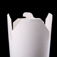 Boîte à pâtes ronde à fond rond en papier pour frites, avec couvercle pliable, imprimée sur mesure, biodégradable