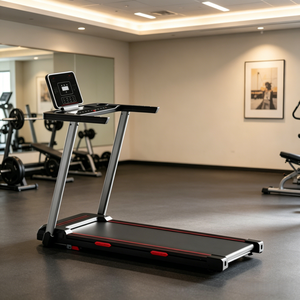 Tapis roulant de fitness à domicile avec écran LED blanc, commande à double bouton et option application pour la marche et la course en intérieur - Product Image 3