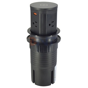 Enchufes neumáticos emergentes de carga inalámbrica USB de 4 salidas 16A Conectividad EE. UU./UE/Reino Unido IP44 Uso en la cocina Enchufe de vidrio de mesa - Product Image 3