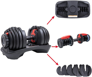 Wholesale Cheap Heavy Iron Fitness Gym Equipment <b>Dumbbells</b> 24 <b>40kg</b> Adjustable <b>Dumbbell</b> <b>Set</b> - Product Image 2