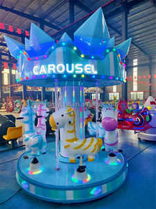 Mini 6 chỗ ngồi trong nhà/ngoài trời trẻ em <span class=keywords><strong>Carousel</strong></span> vui vẻ đi vòng macaroon ngựa nhỏ carrousel để sử dụng nhà để bán - Product Image 2