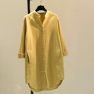 Nouvelle robe solide dames hauts t-shirt robe automne mode vêtements femmes vêtements à manches longues Boutique à la mode chemisier robe - Product Image 6