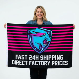 Knitted Polyester Custom Anniversary Banners HD Sublimation Print for Birthday Party Any Logo Design Weatherproof Y