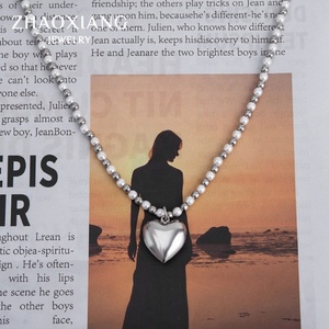 Collar de Cadena de Acero Inoxidable para Mujer, Chapado en Titanio, con Corazón, Bonito y Moderno, Regalos, Joyería Personalizada - Product Image 6
