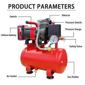 <span class=keywords><strong>Compressor</strong></span> de Ar Mini de Lítio 20V 6L Sem Escovas Portátil 5 CFM 2800rpm 65db 8bar Ajustável 63mm Diâmetro OEM Wosai KY03 Novo - Product Image 4